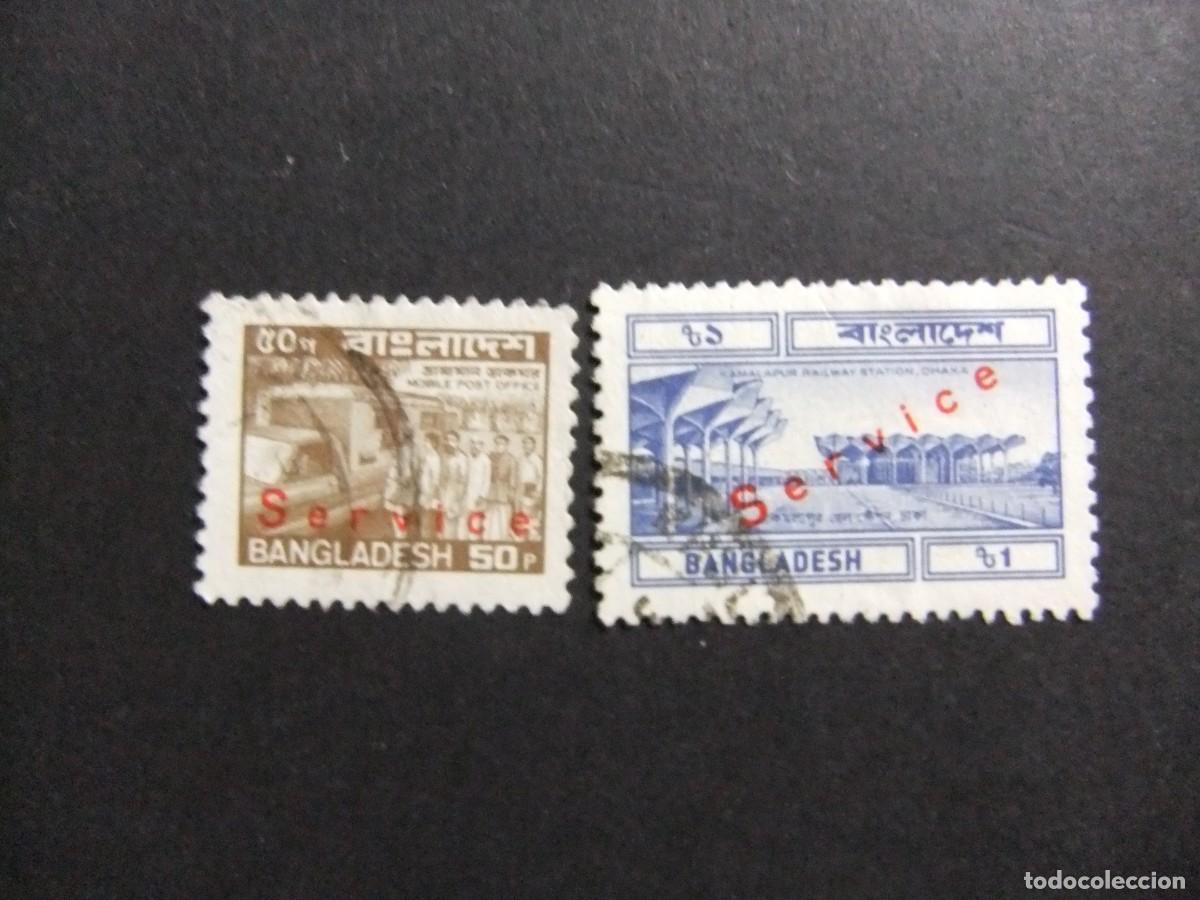 Sellos: 57 BANGLADESH 1983 / sellos de 1979 con sobrecarga SERVICE / YVERT S 34 + 35 FU