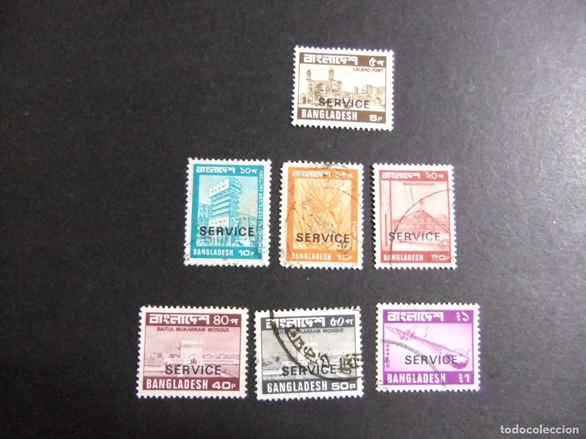 Sellos: 57 BANGLADESH 1981 / sellos de 1979 con sobrecarga SERVICE / YVERT S 21A - 23A + 25 FU