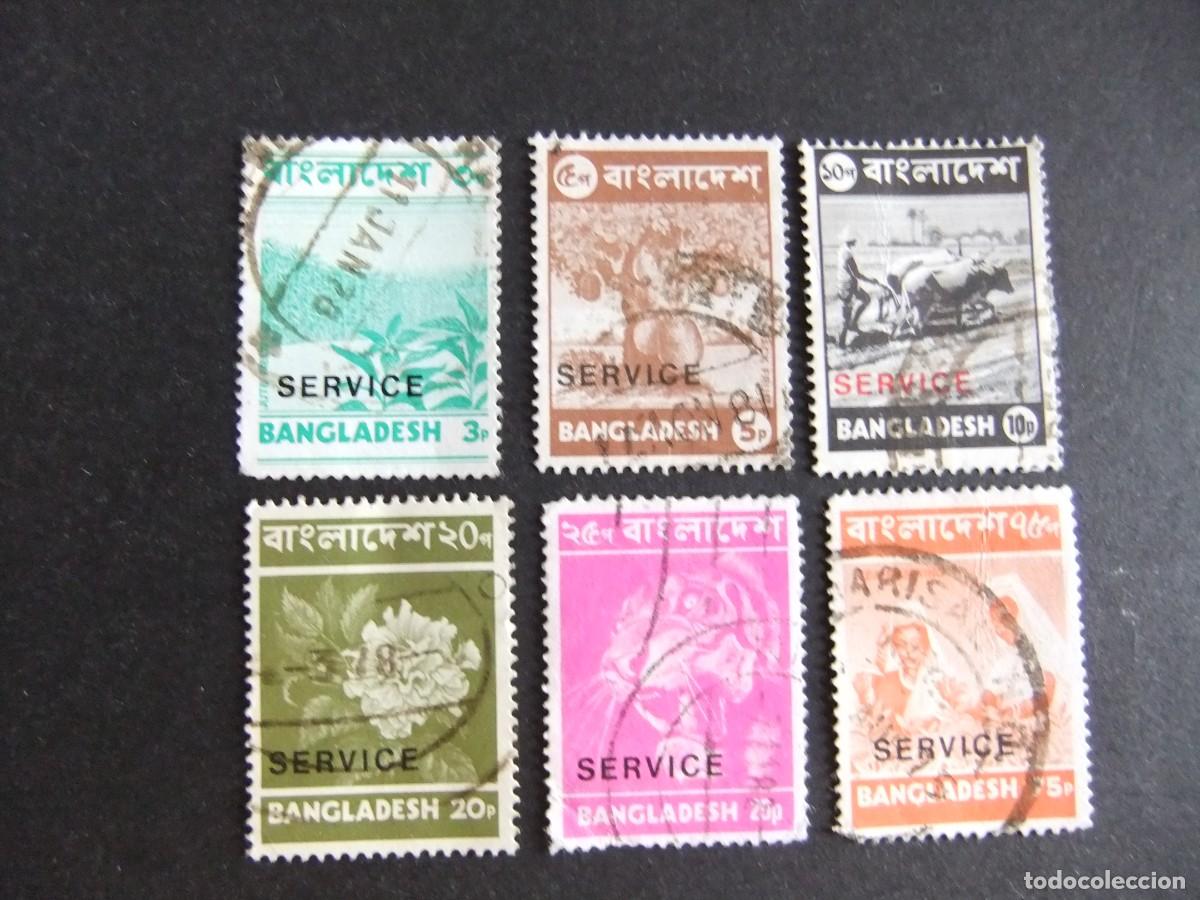 Sellos: 57 BANGLADESH 1973 / sellos de 1973 co sobrecarga SERVICE / YVERT S 2 - 6 + 8 FU