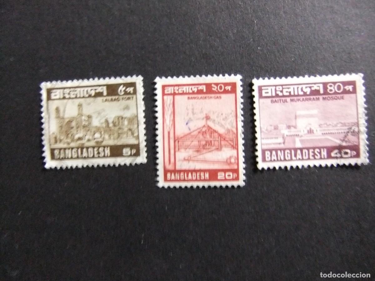 Sellos: 57 BANGLADESH 1979 1980 / SERIE CORRIENTE VISTAS / YVERT 128 --130 FU