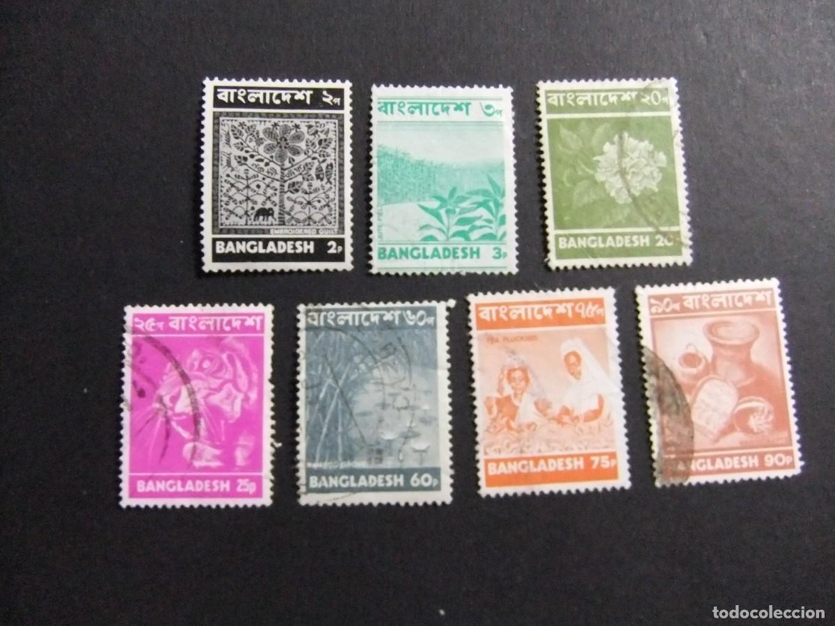 Sellos: 57 BANGLADESH 1973 / SERIE CORRIENTE / YVERT 27 + 28 + 31 + 32 + 35 + 36 FU