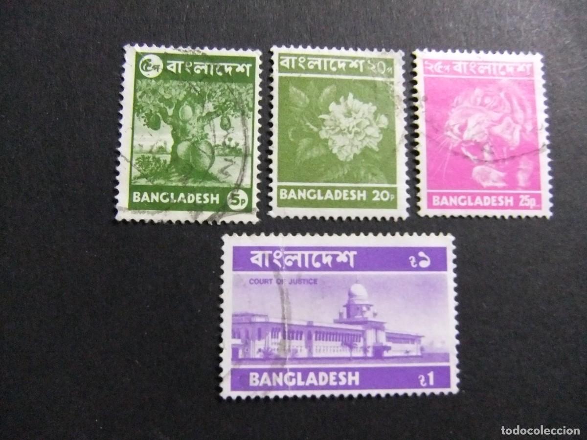 Sellos: 57 BANGLADESH 1976 / SERIE CORRIENTE / YVERT 64 -- 67 FU