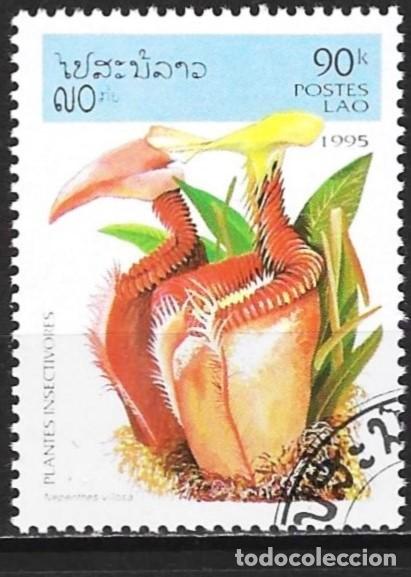 Sellos: Laos 1995 - Mi 1475 - YT 1191 - Flores de Planta insect&iacute;vora
