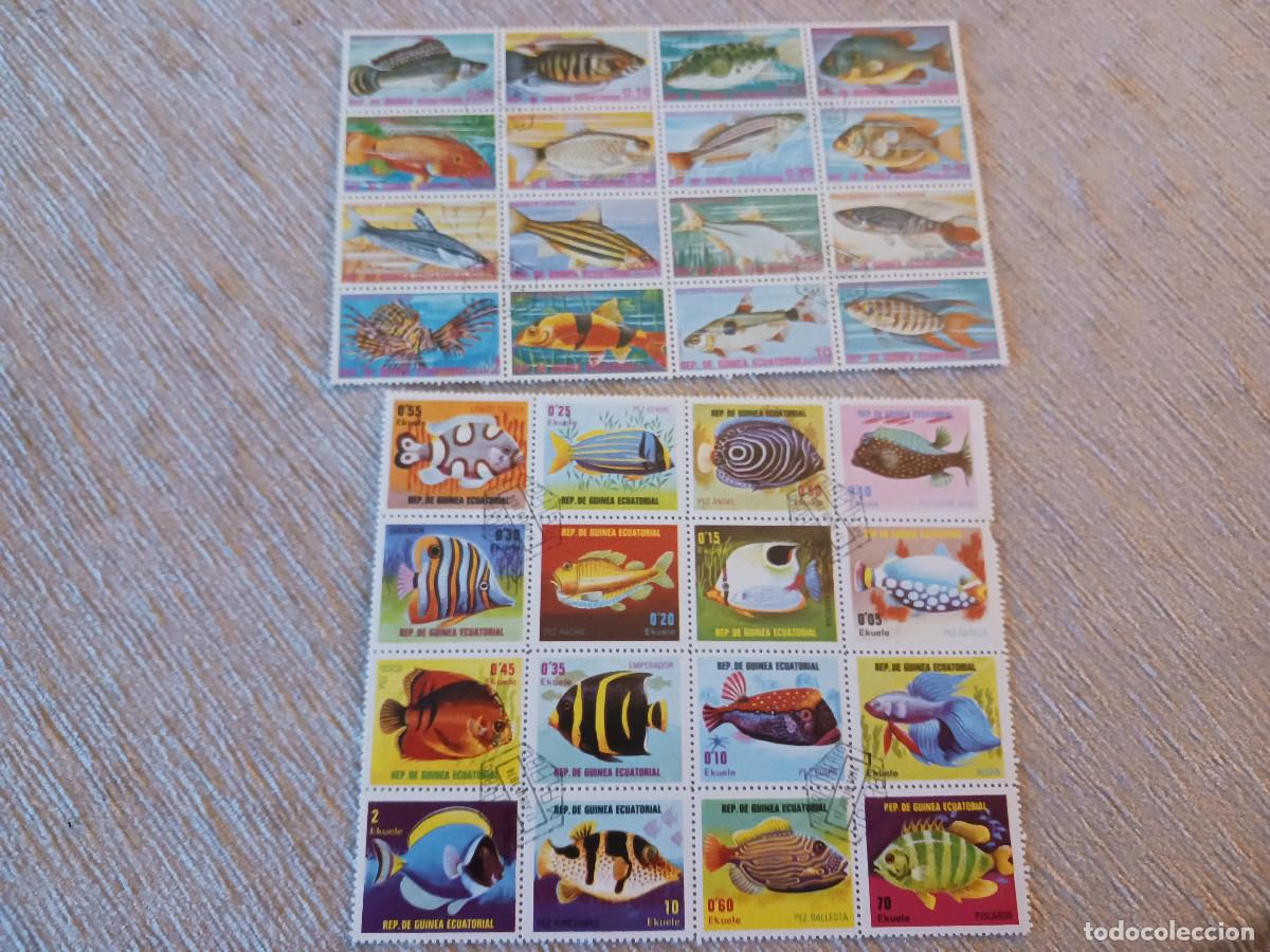 Sellos: h.b. guinea ecuatorial - 32 sellos, guinea ecuatorial peces