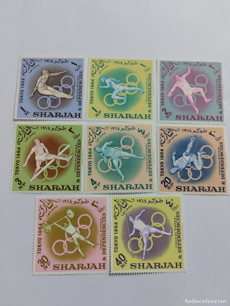 Sellos: SELLOS SHARJAH, ESTADOS &Aacute;RABES UNIDOS, SERIE COMPLETA, A&Ntilde;O 1964, 8 VALORES