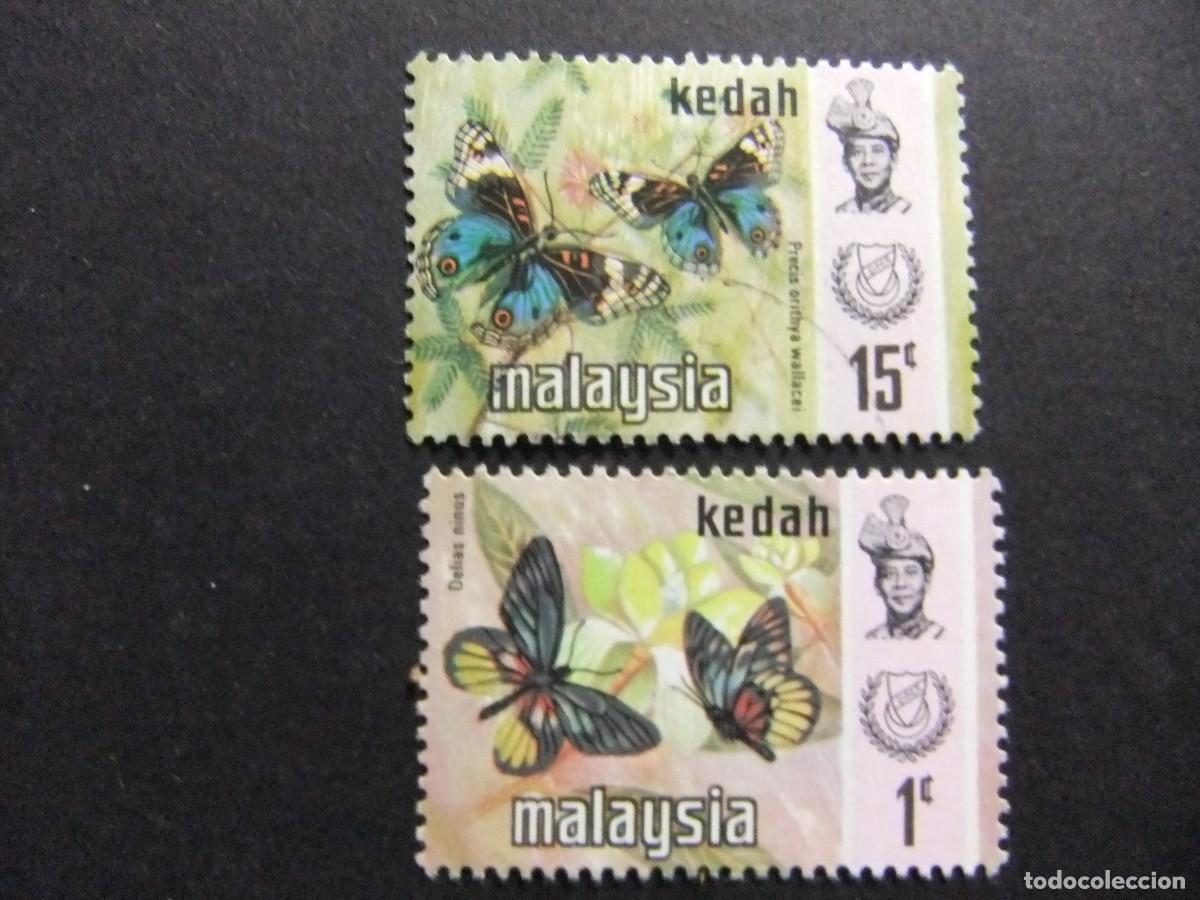 Sellos: 43 KEDAH FEDERACION MALAYSIA 1971 / MARIPOSAS y SULTAN ABDUL HALIM / YVERT 119 +124 MH FU