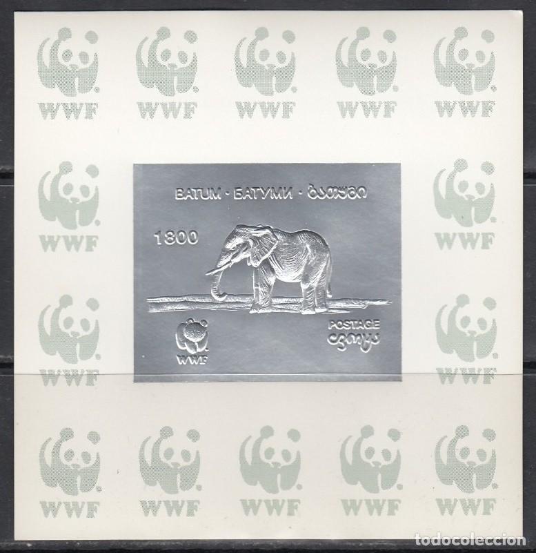 Sellos: BATUM 1994 SHEET MNH SILVER IMPERF WWF FAUNA MAMIFEROS ELEPHANTS ELEFANTES ELEFANTI ELEFANTEN