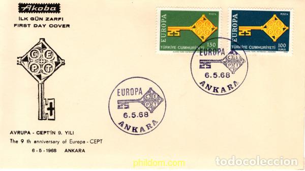 Sellos: 26128 MNH TURQUIA 1968 EUROPA CEPT 1968 - LLAVE DORADA