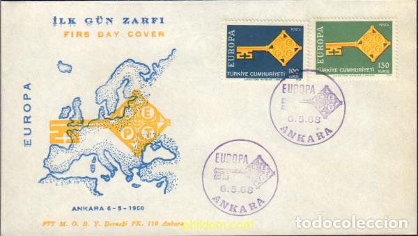 Sellos: 594515 MNH TURQUIA 1968 EUROPA CEPT 1968 - LLAVE DORADA