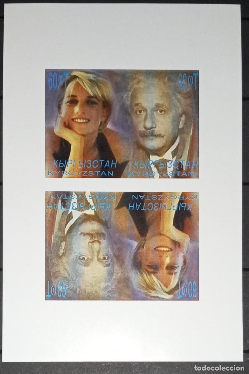 Sellos: KYRGYZSTAN 2000 SHEET MNH IMPERF PRINCESA DIANA REALEZA ROYALTY ALBERT EINSTEIN