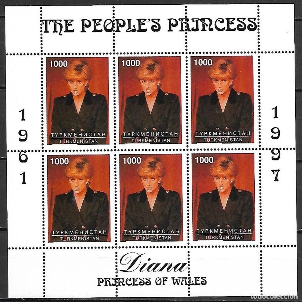 Sellos: TURKMENISTAN 1997 SHEET MNH PRINCESA DIANA REALEZA ROYALTY