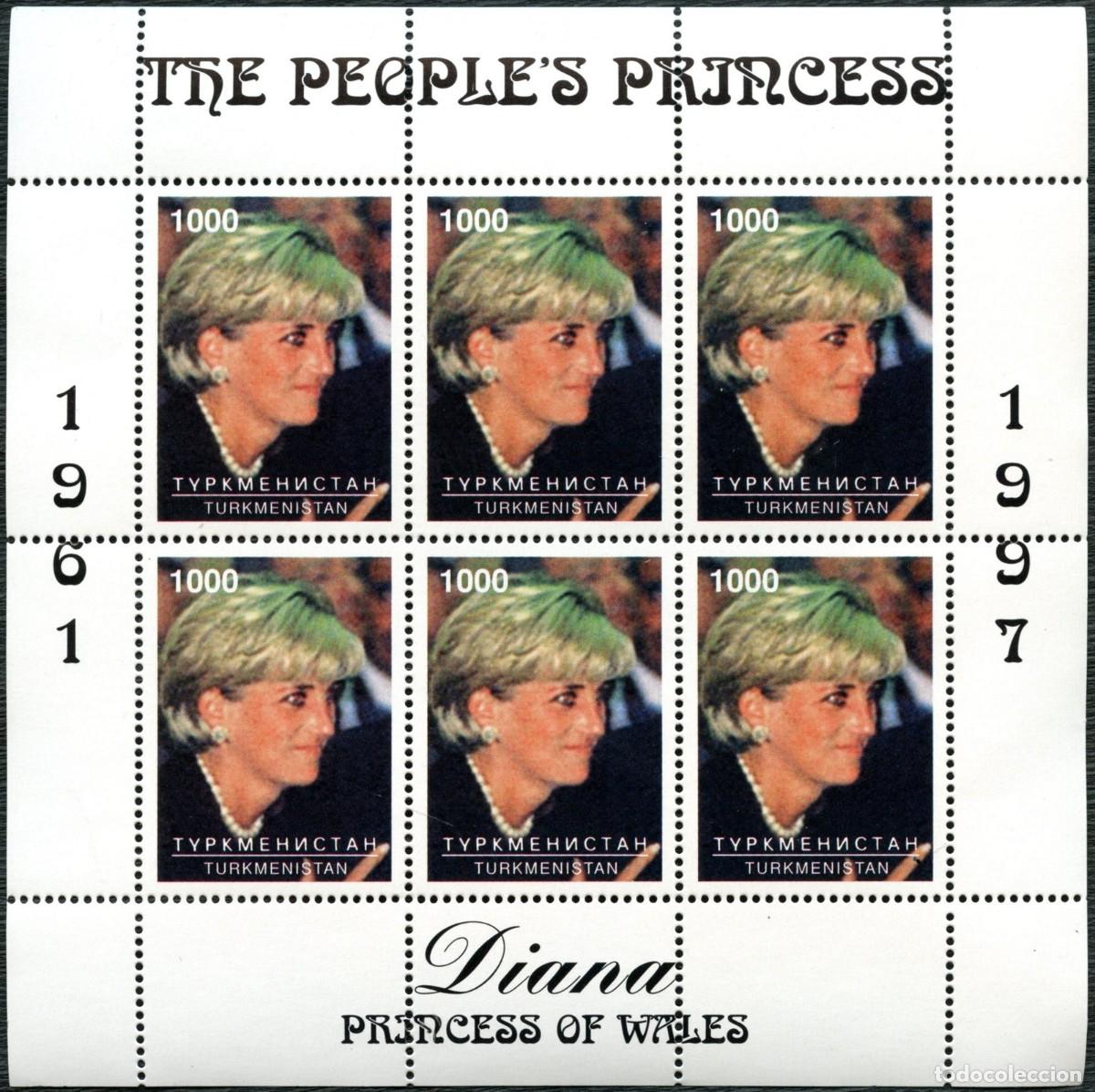 Sellos: TURKMENISTAN 1997 SHEET MNH PRINCESA DIANA REALEZA ROYALTY