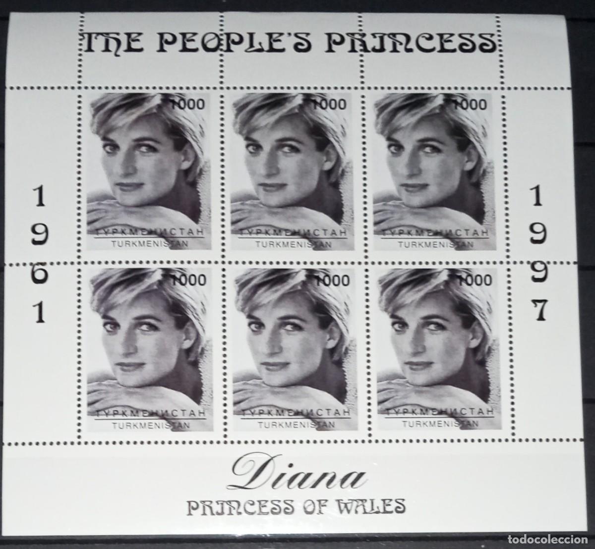 Sellos: TURKMENISTAN 1997 SHEET MNH PRINCESA DIANA REALEZA ROYALTY