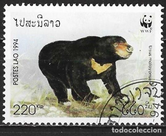 Sellos: Laos 1994 - Mi 1413 - YT 1142 - WWF : Oso de Malasia