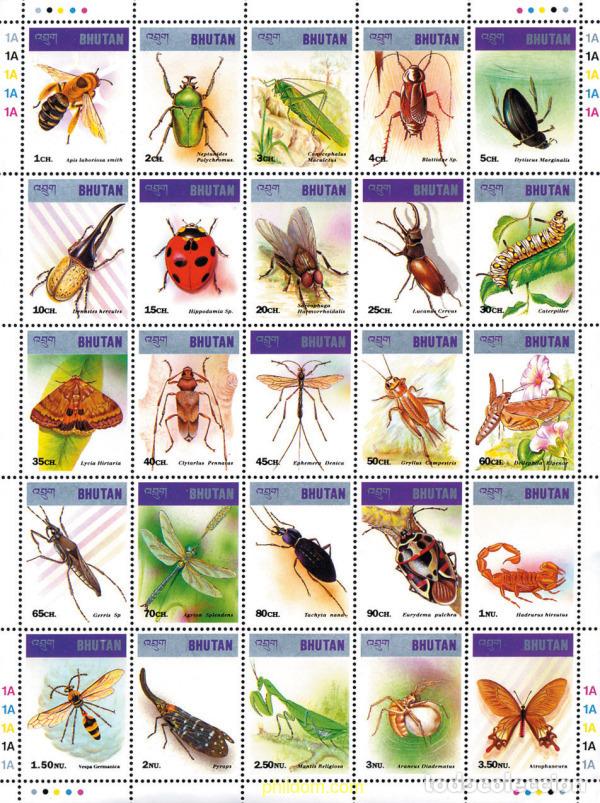 Sellos: 273133 MNH BHUTAN 1997 INSECTOS