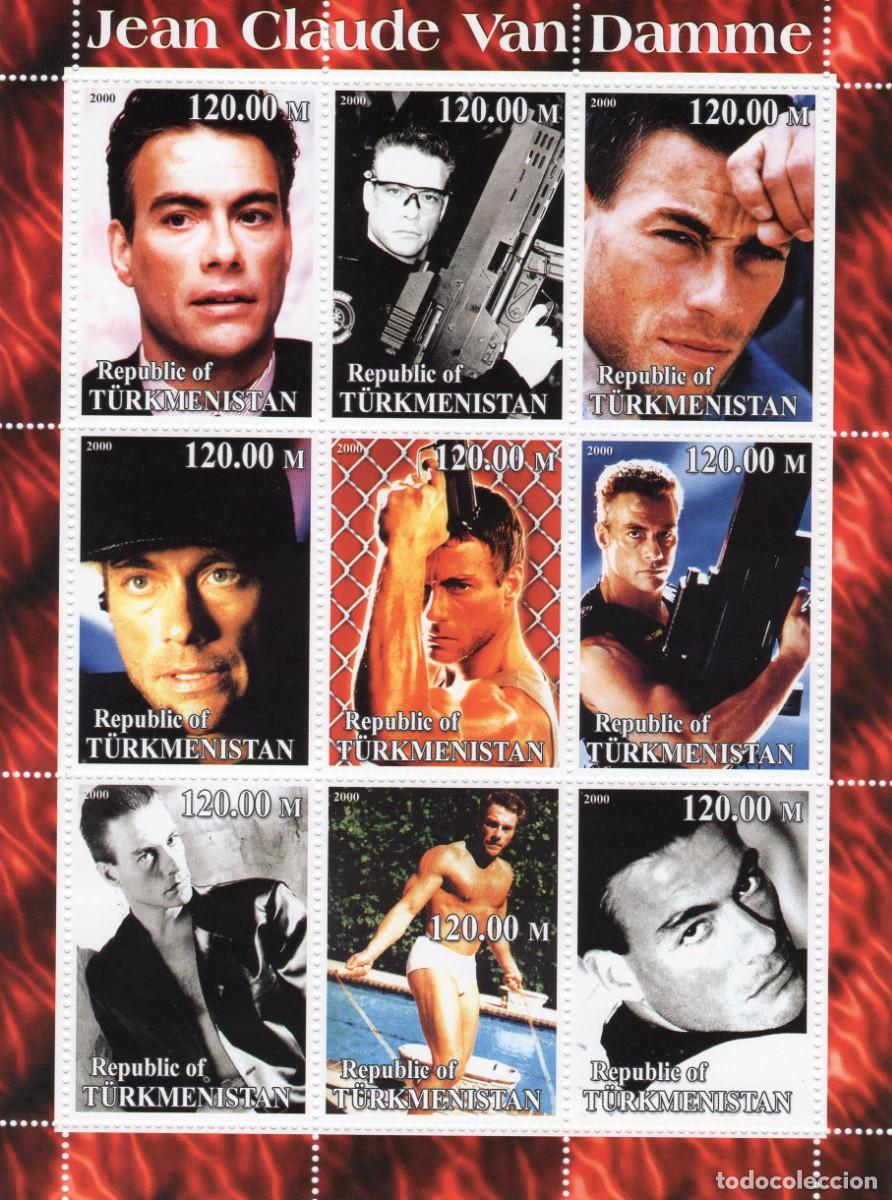Sellos: TURKMENISTAN 2000 SHEET MNH JEAN CLAUDE VAN DAMME ACTORES ACTORS CINE CINEMA