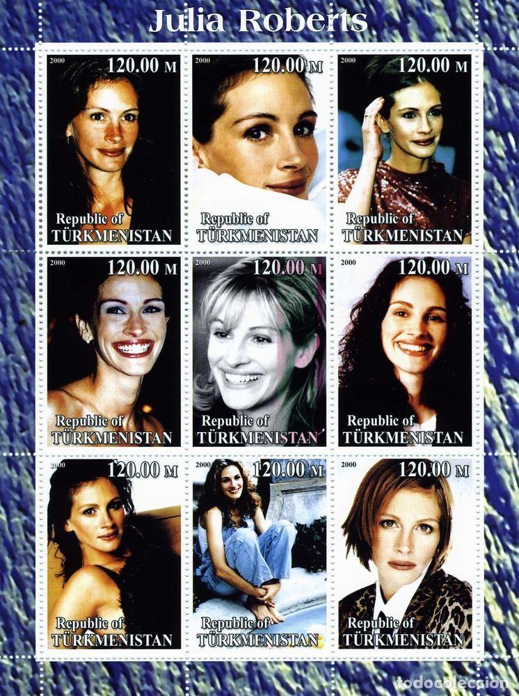 Sellos: TURKMENISTAN 2000 SHEET MNH JULIA ROBERTS ACTRICES ACTRESSES CINE CINEMA