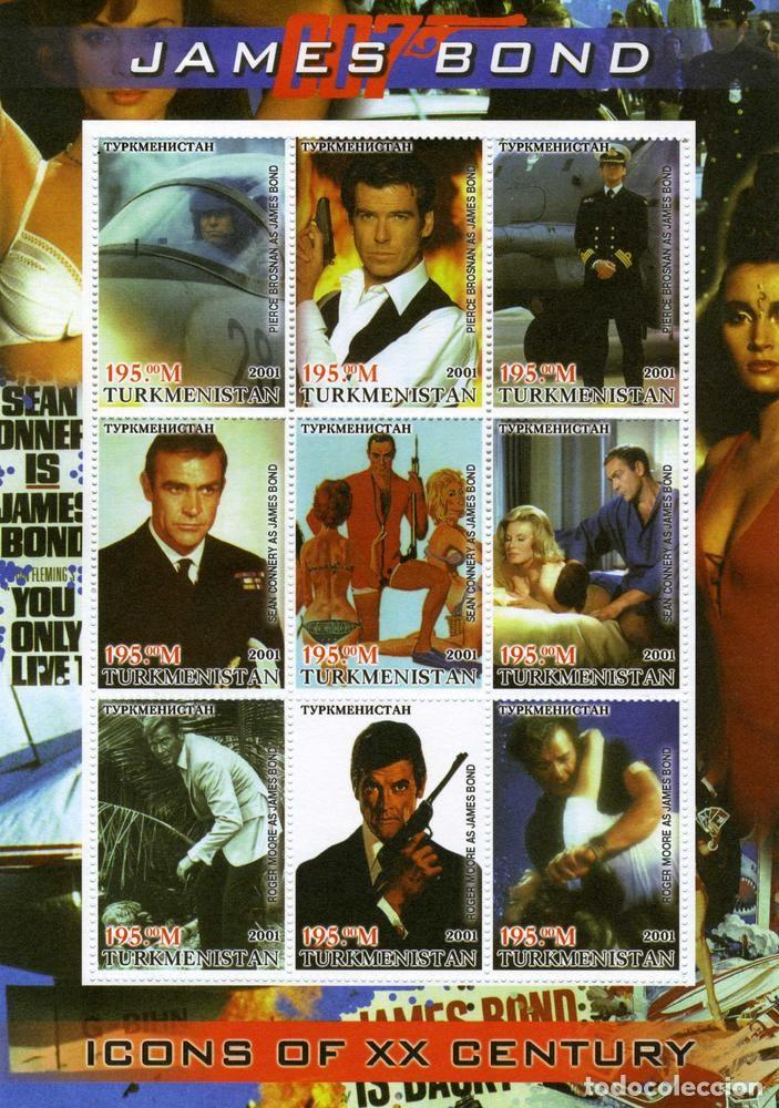 Sellos: TURKMENISTAN 2001 SHEET MNH JAMES BOND 007 CINE CINEMA