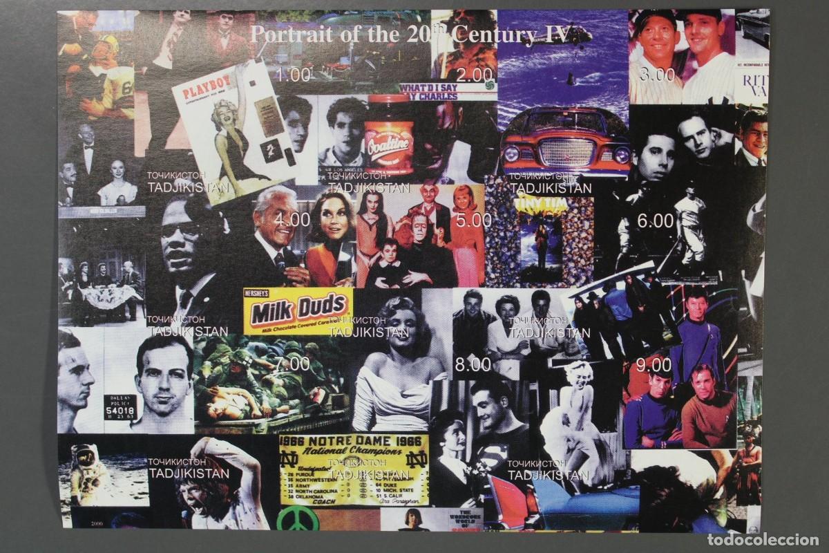 Sellos: TADJIKISTAN 2000 SHEET MNH IMPERF MARILYN FAMILIA ADAMS STAR TREK SUPERMAN ROLLING STONES CINE MUSIC