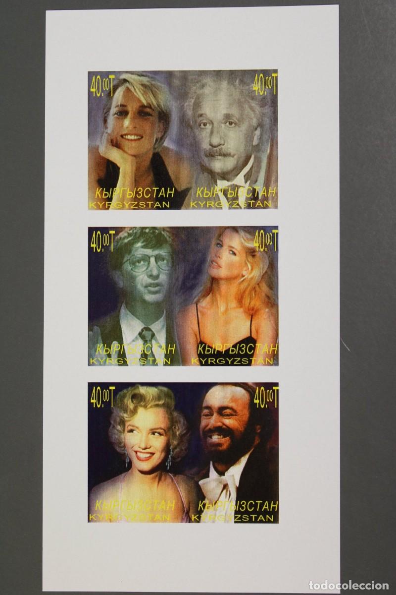 Sellos: KYRGYZSTAN 2000 SHEET MNH IMPERF PRINCESA DIANA REALEZA ROYALTY ALBERT EINSTEIN PAVAROTTI BILL GATES