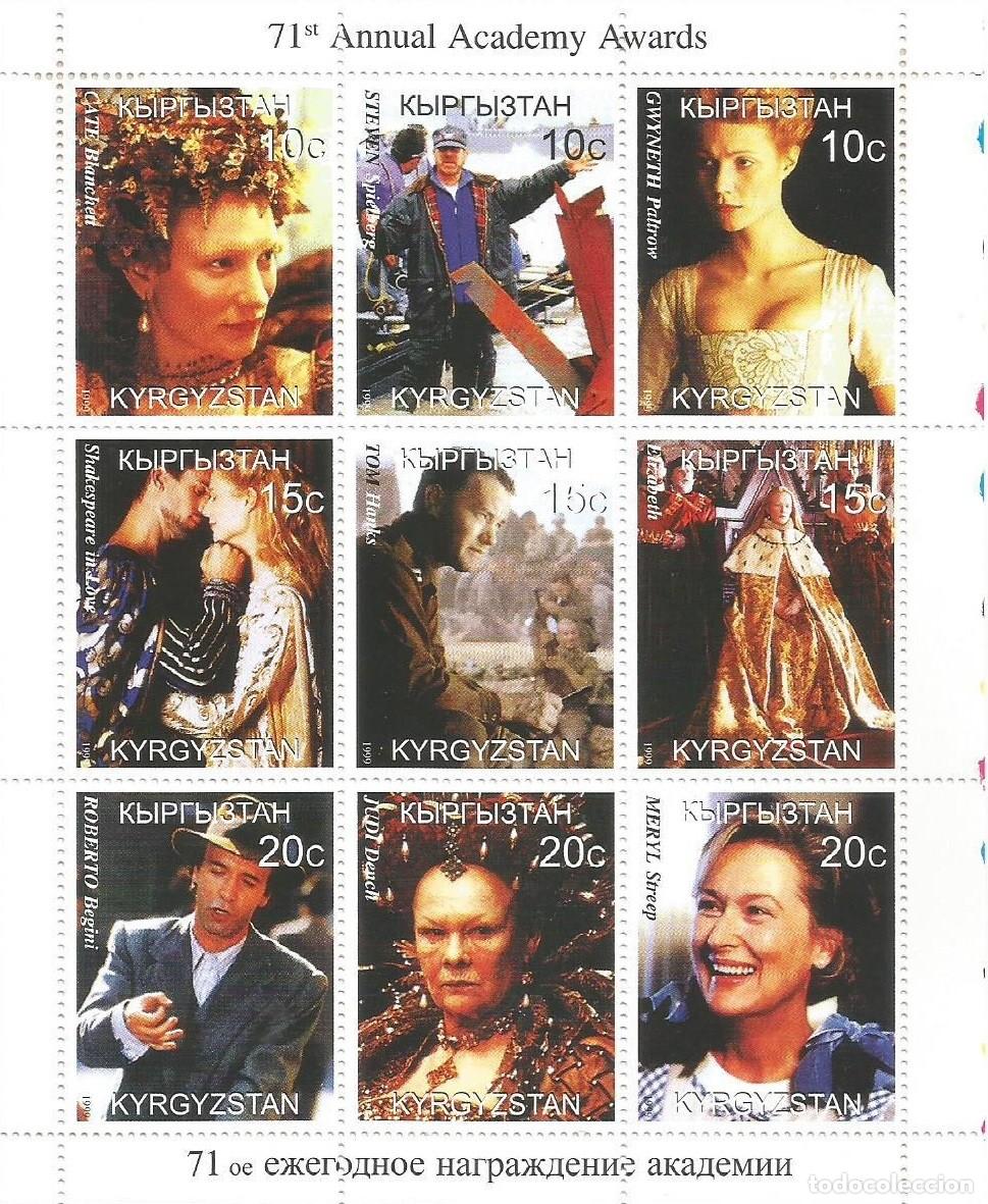 Sellos: KYRGYZSTAN 1999 SHEET MNH ACADEMIA AWARDS ACTORES ACTRICES CINE CINEMA