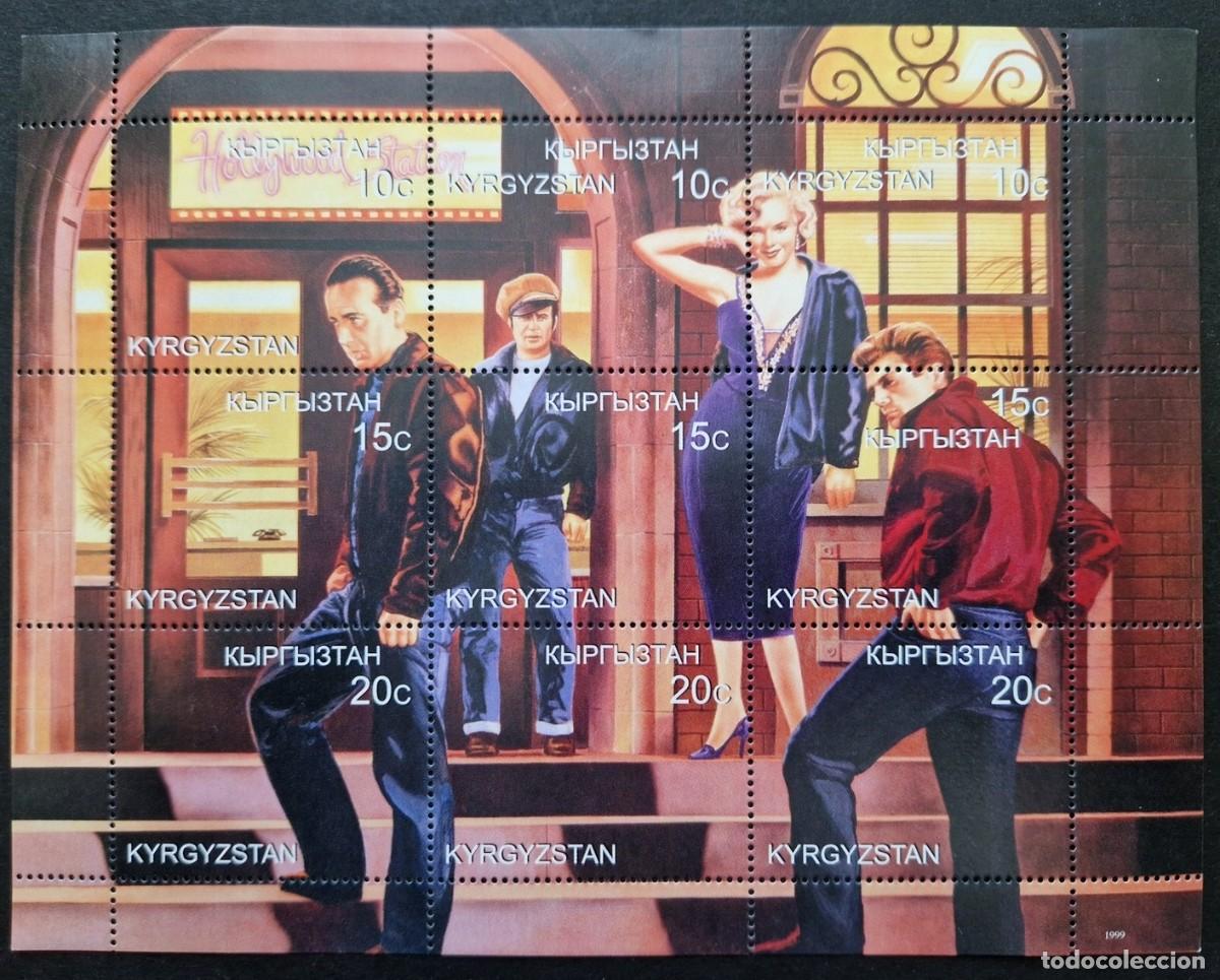 Sellos: KYRGYZSTAN 1999 SHEET MNH MARILYN MONROE JAMES DEAN MARLON BRANDO HUMPHREY BOGART CINE ACTORES