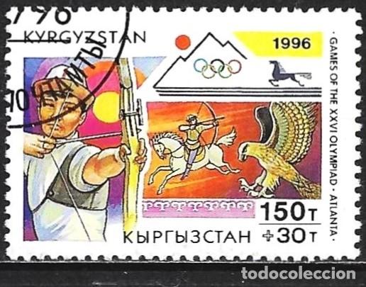 Sellos: Kirguist&aacute;n 1996 - Mi 122 - YT 95 - J.O. de Atlanta : Tiro con arco
