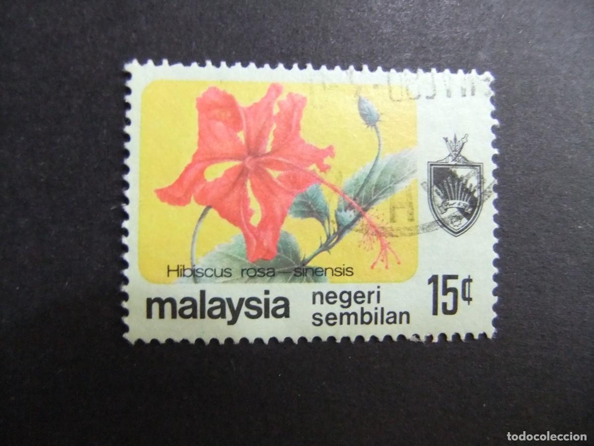 Sellos: 43 NEGRI SEMBILAN 1979 / FLORA FLOR ( HIBISCUS ROSASINENSIS ) / YVERT 91 FU