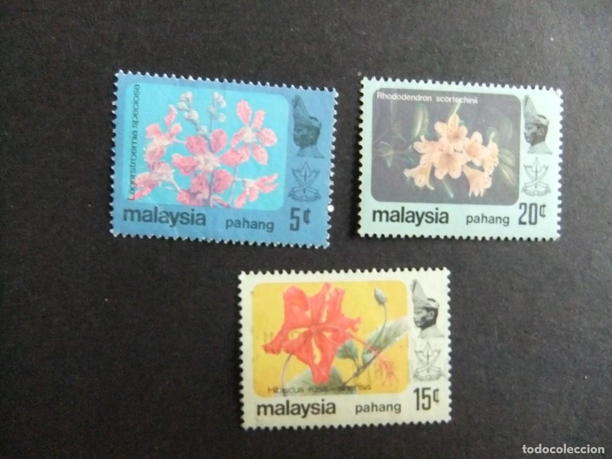 Sellos: 43 PAHANG 1979 / SULTAN HAJI AHMAD SHAH y FLORES / YVERT 92 + 94 + 95 FU