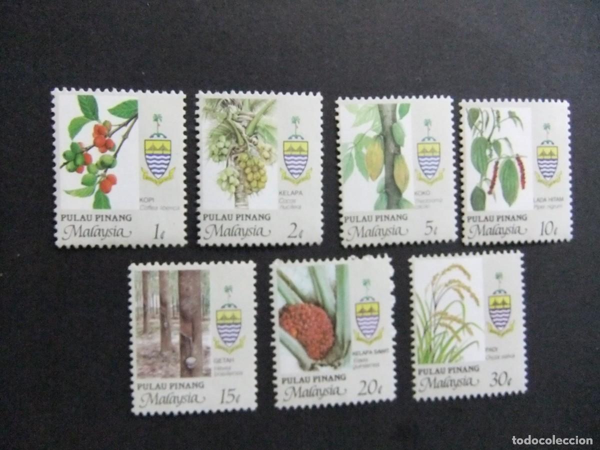 Sellos: 43 PALAU PINANG 1986 / FLORA FLORES y ESCUDO de ARMAS / YVERT 86 / 92 MNH