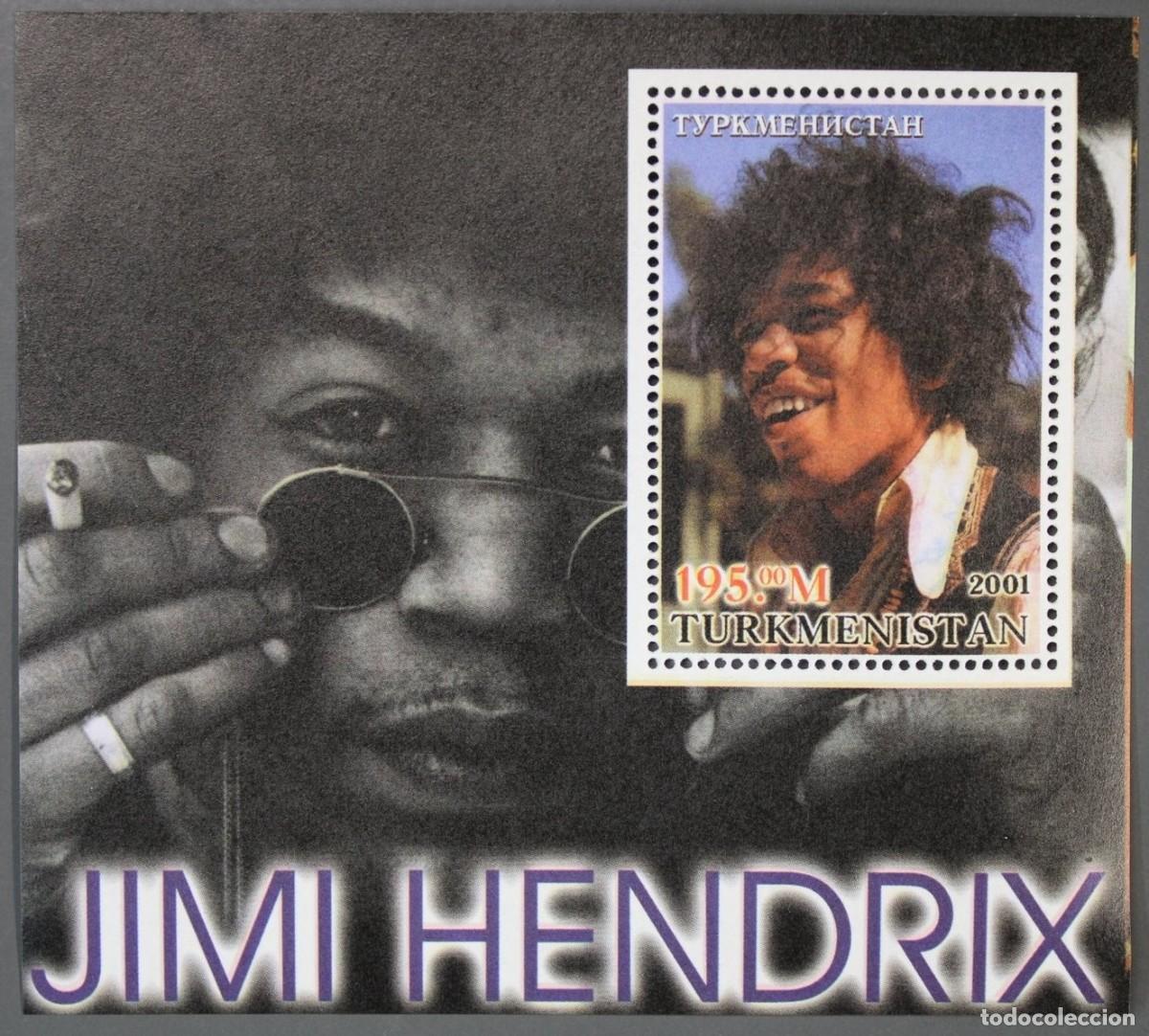 Sellos: TURKMENISTAN 2001 SHEET MNH JIMI HENDRIX CANTANTES MUSICA SINGERS MUSIC