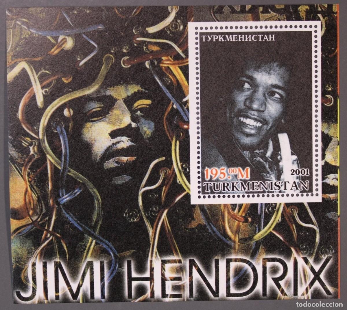 Sellos: TURKMENISTAN 2001 SHEET MNH JIMI HENDRIX CANTANTES MUSICA SINGERS MUSIC