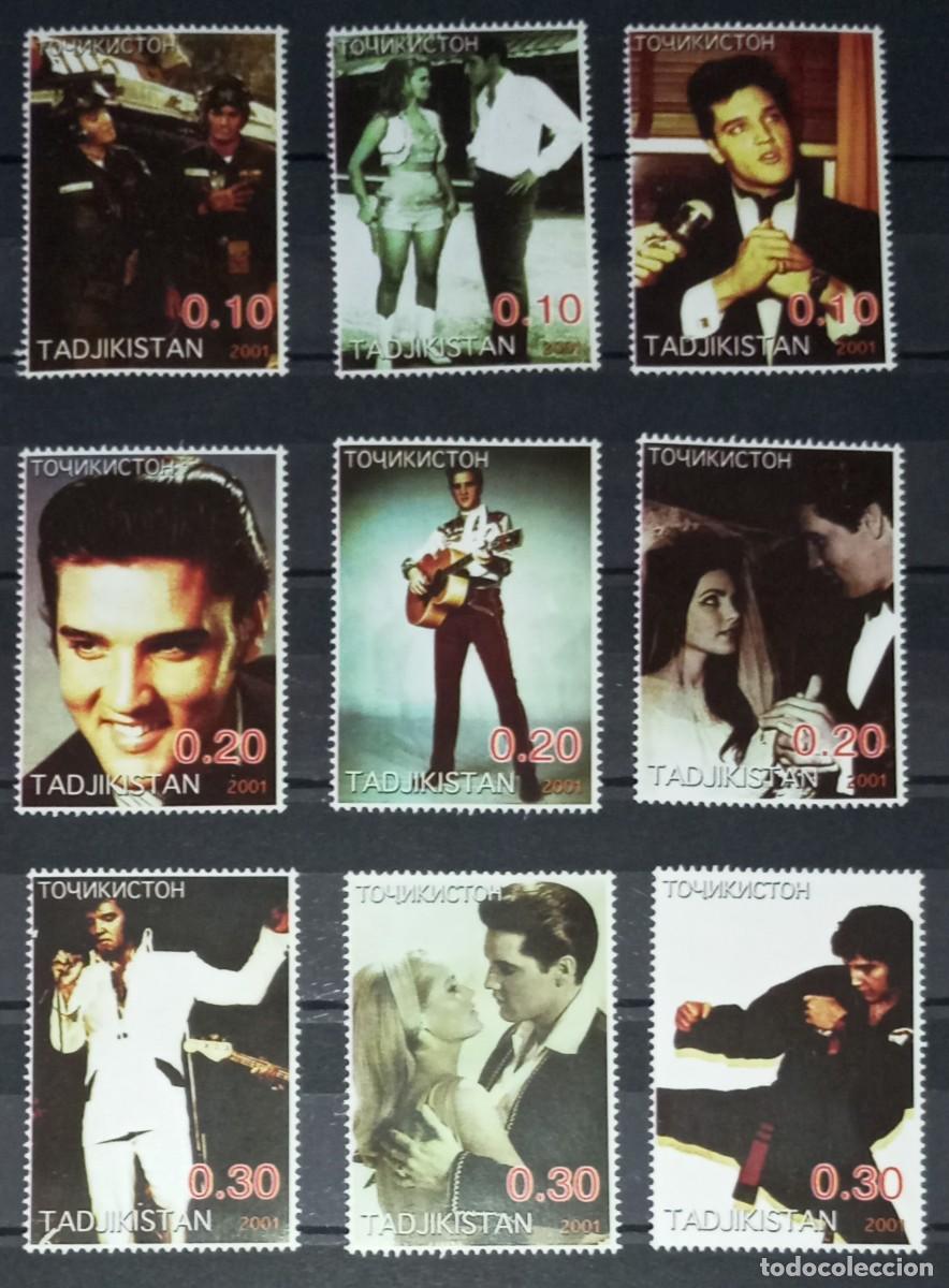 Sellos: TADJIKISTAN 2001 SERIE 9 STAMPS MNH ELVIS PRESLEY SINGERS MUSIC CANTANTES MUSICA