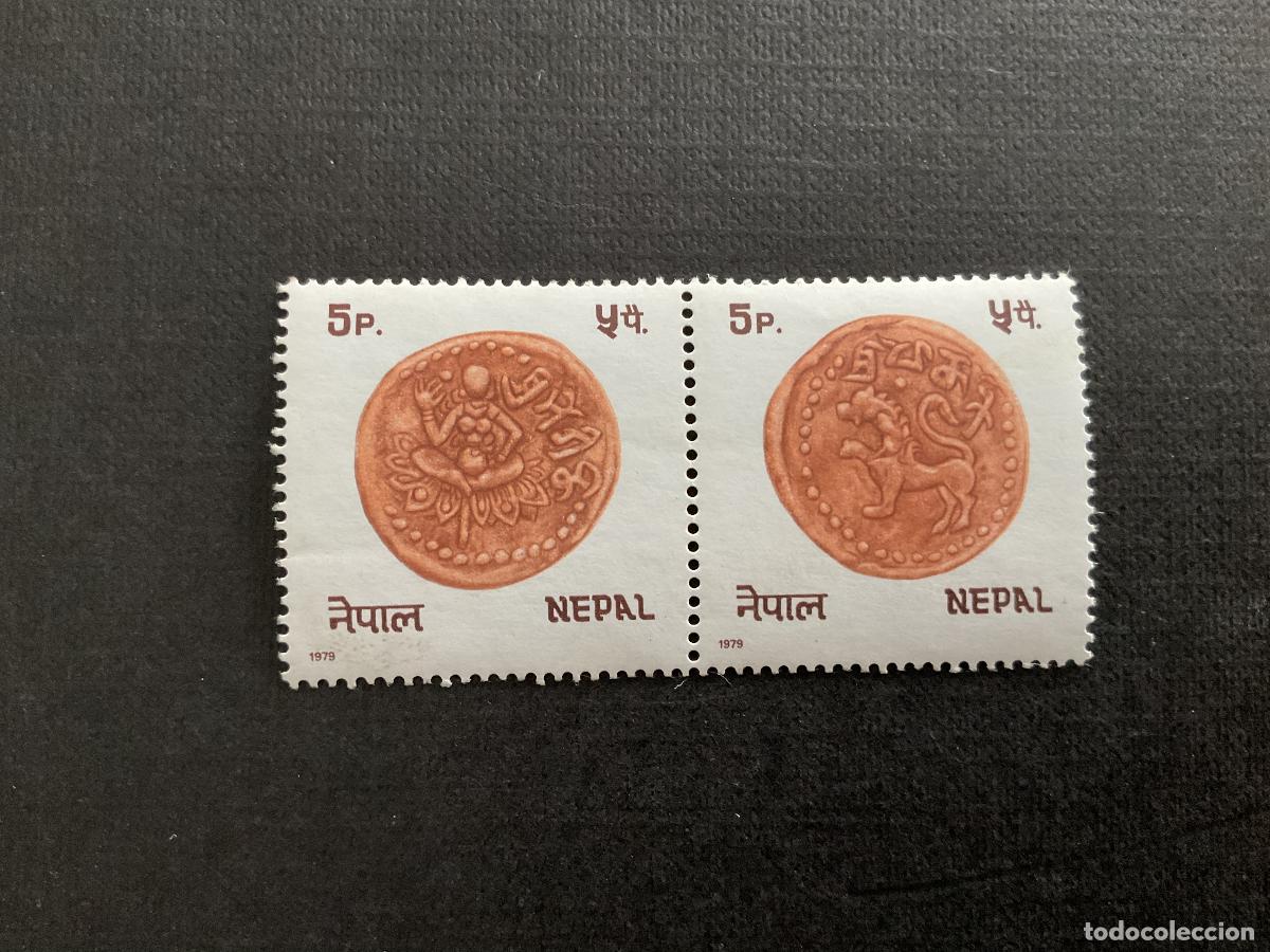 Sellos: NEPAL N&ordm; YVERT 354/5***A&Ntilde;O 1979. MONEDAS NEPALIES ANTIGUAS