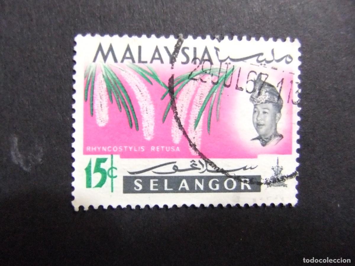 Sellos: 43 SELANGOR 1965 / FLOR RHYNCOSTILIS RETUSAS y SULTAN SALAHUDDIN ABDUL AZIZ SHAH / YVERT 91 FU