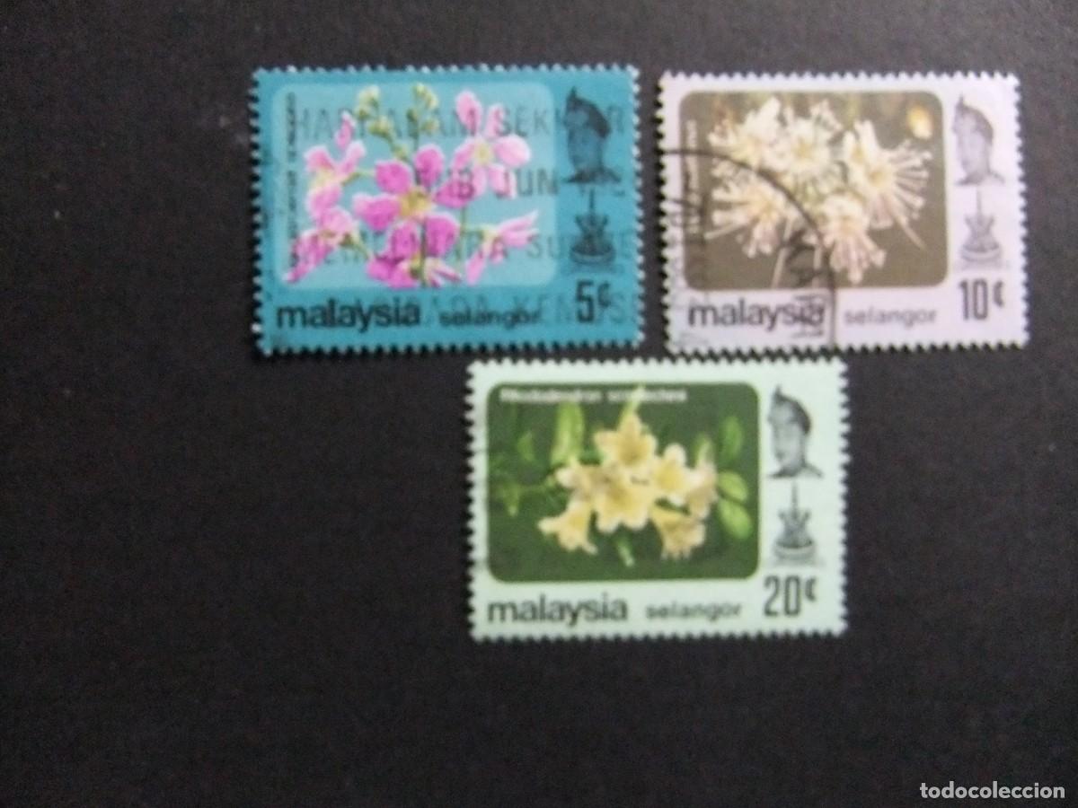 Sellos: 43 SELANGOR 1979 / FLORA FLORES y SULTAN SALAHUDDIN ABDUL .. / YVERT 102 + 103 + 105 FU
