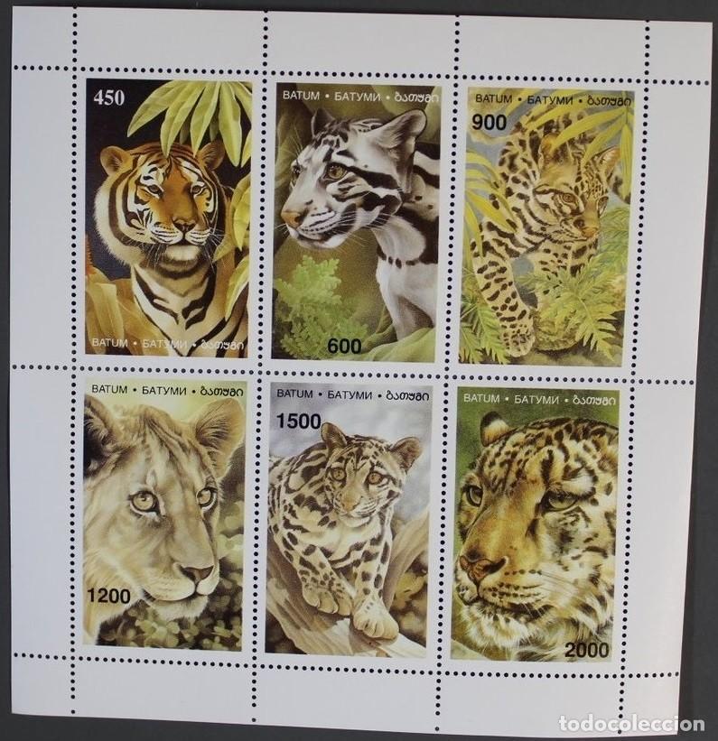Sellos: BATUM 1996 SHEET MNH FAUNA MAMIFEROS LEONES TIGRES LEOPARDOS PUMAS FELINOS FELINES WILDLIFE WILDCATS