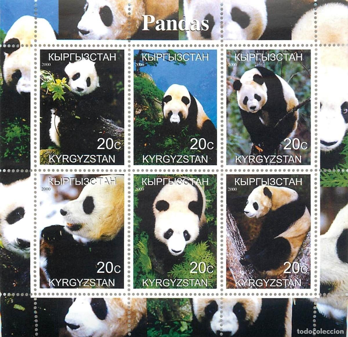 Sellos: KYRGYZSTAN 2000 SHEET MNH FAUNA MAMIFEROS OSOS PANDA BEARS PANDAS OURS URSOS BAREN ORSI WILDLIFE