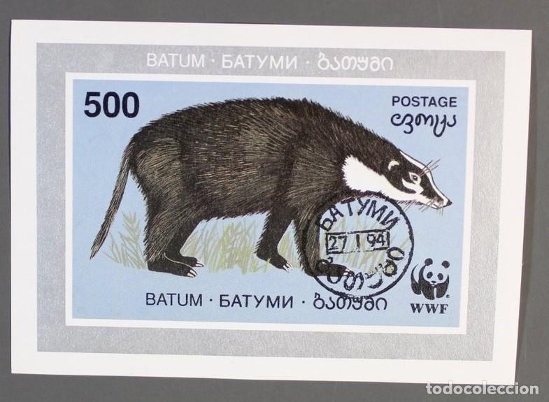 Sellos: BATUM 1994 SHEET USED MNH WWF FAUNA MAMIFEROS TEJONES BADGERS DACHS MELES BLAIREAU TEXUGOS WILDLIFE