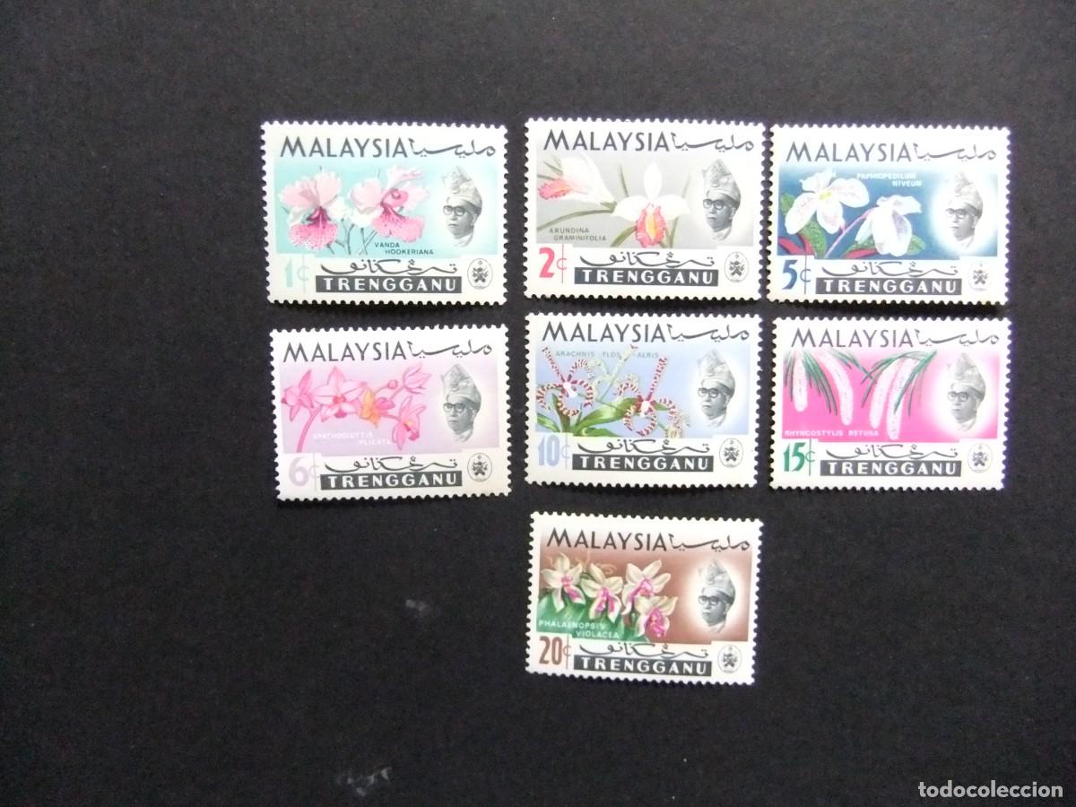 Sellos: 43 TRENGGANU 1965 / FLORA FLORES VARIAS y SULTAN ISMA&Iuml;L / YVERT 96 / 102 MNH defect.