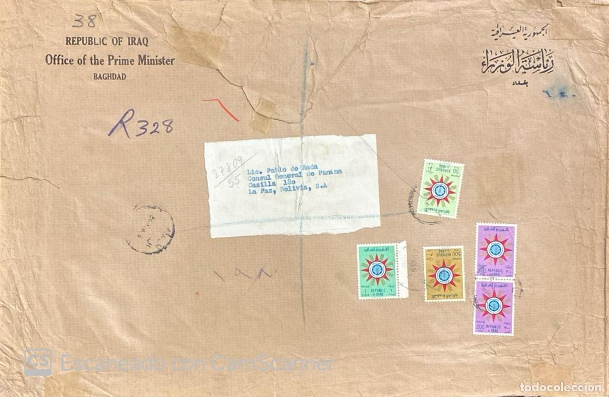 Sellos: O) 1960 circa, IRAQ, BAGHDAD, DIPLOMATIC CORRESPONDENCE, OFFICE OF THE PRIME MINISTER, SUN OF SH