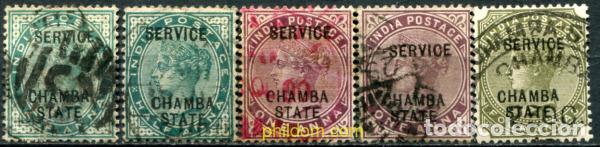 Sellos: 786136 USED CHAMBA 1886 SELLOS DE INDIA INGLESA DE 18868-1900 SOBRECARGADOS-SERVICIO