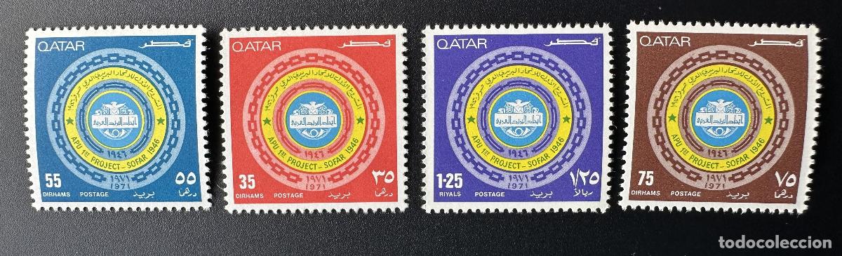 Sellos: Qatar 1971 Mi. 459 - 462 Proyecto SOFAR del Golfo P&eacute;rsico APU 25 aniversario
