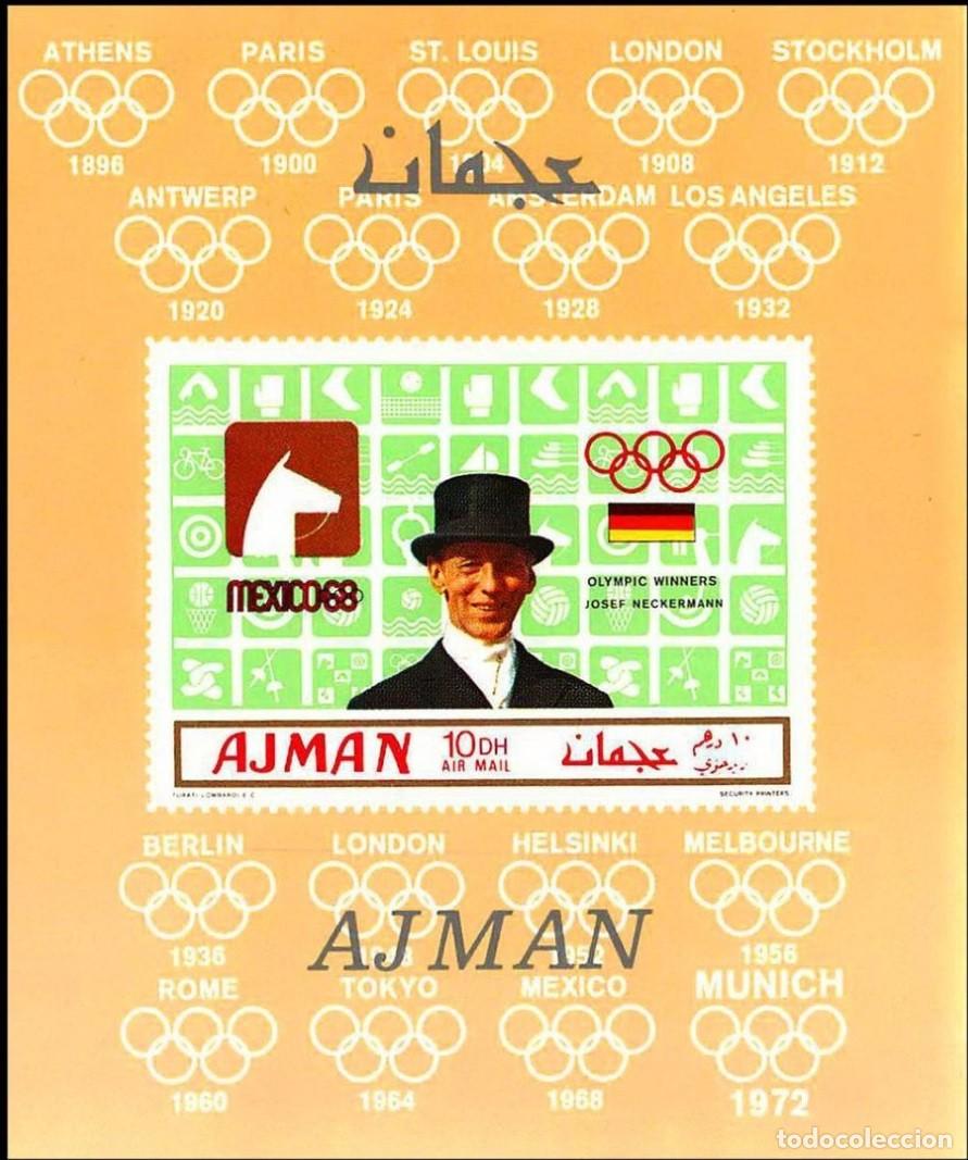 Sellos: AJMAN 1969 SHEET DELUXE MNH IMPERF JUEGOS OLIMPICOS MEXICO OLYMPIC GAMES JEUX OLYMPIQUES DEPORTES