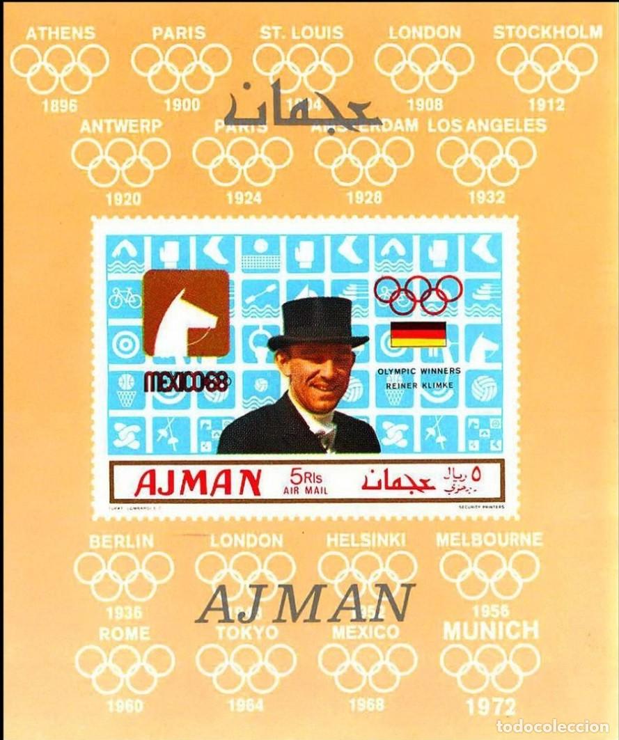 Sellos: AJMAN 1969 SHEET DELUXE MNH IMPERF JUEGOS OLIMPICOS MEXICO OLYMPIC GAMES JEUX OLYMPIQUES DEPORTES