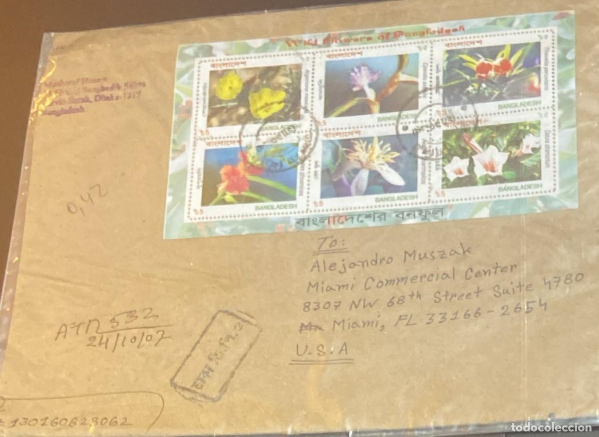 Sellos: O) 2007 BANGLADESH, WILD FLOWERS OF BANGLADESH, CIRCULATED COVER TO USA
