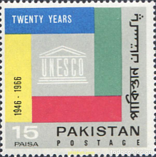 Sellos: 245545 MNH PAKISTAN 1966 20 ANIVERSARIO DE LA UNESCO