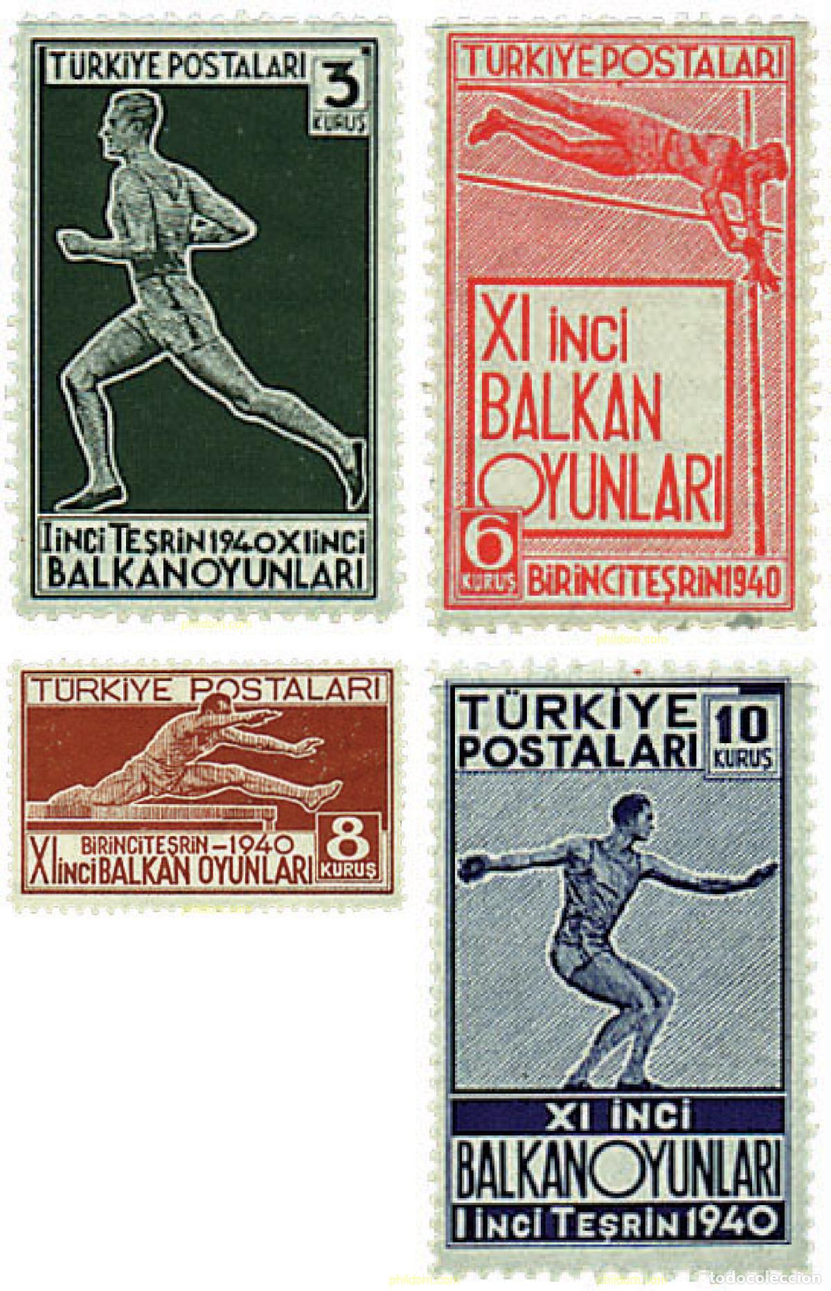 Sellos: 299607 HINGED TURQUIA 1940 11 JUEGOS BALCANICOS EN ANCARA
