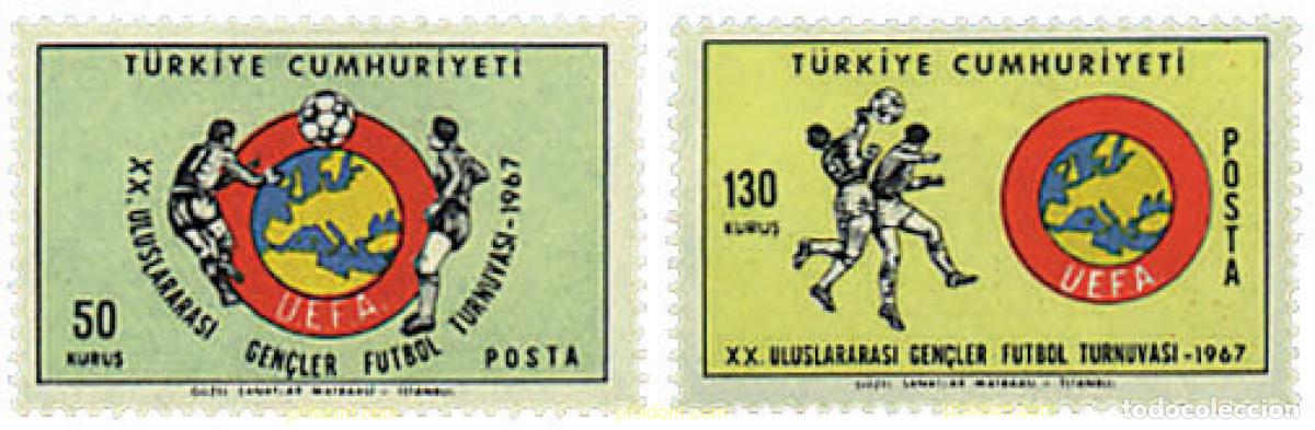 Sellos: 229453 HINGED TURQUIA 1967 20 TORNEO INTERNACIONAL DE FUTBOL JUVENIL.