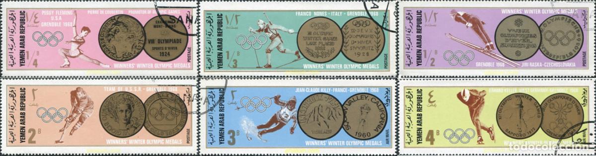 Sellos: 686329 USED YEMEN. Rep&uacute;blica &aacute;rabe 1968 MEDALLAS DE ORO DE LOS JUEGOS OLIMPICOS DE INVIERNO